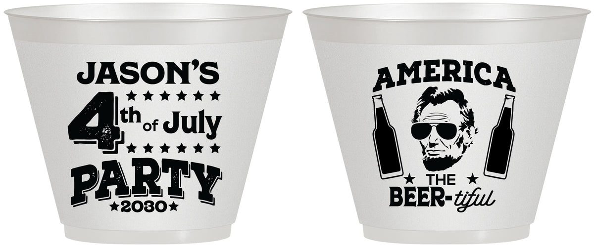 Custom 4th Of July 9 oz Wine Frosted Cups - Bbq Lincoln | 220036