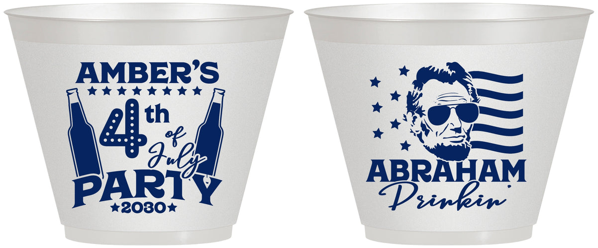 Custom 4th Of July 9 oz Wine Frosted Cups - Abraham Drinkin | 220037