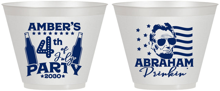 Custom 4th Of July 9 oz Wine Frosted Cups - Abraham Drinkin | 220037