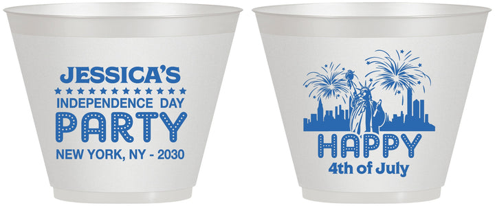 Custom 4th Of July 9 oz Wine Frosted Cups - New York | 220039
