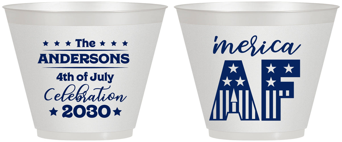 Custom 4th Of July 9 oz Wine Frosted Cups - Merica Af | 220041