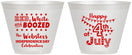 Custom 4th Of July 9 oz Wine Frosted Cups - Red White Booze | 220042