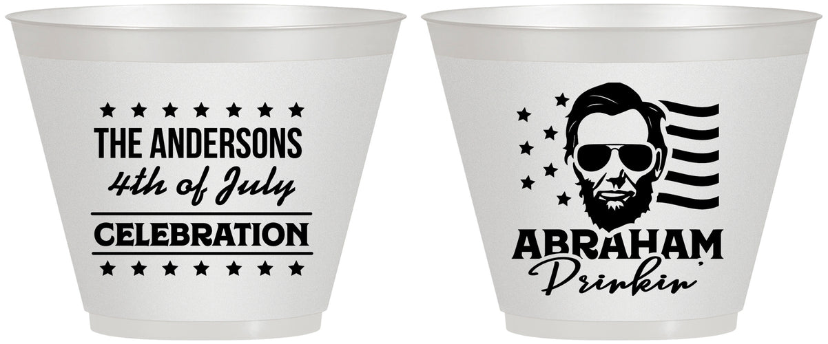 Custom 4th Of July 9 oz Wine Frosted Cups - Abraham Drinkin | 220044