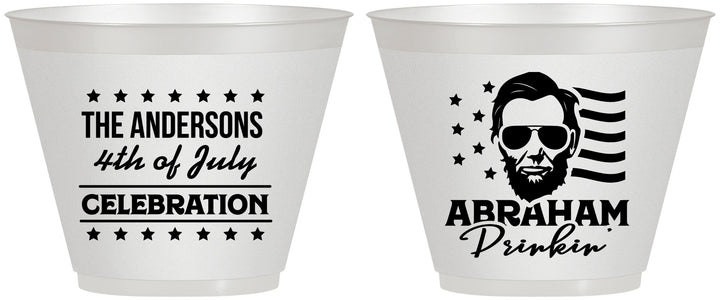 Custom 4th Of July 9 oz Wine Frosted Cups - Abraham Drinkin | 220044