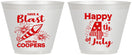 Custom 4th Of July 9 oz Wine Frosted Cups - Fireworks | 220046
