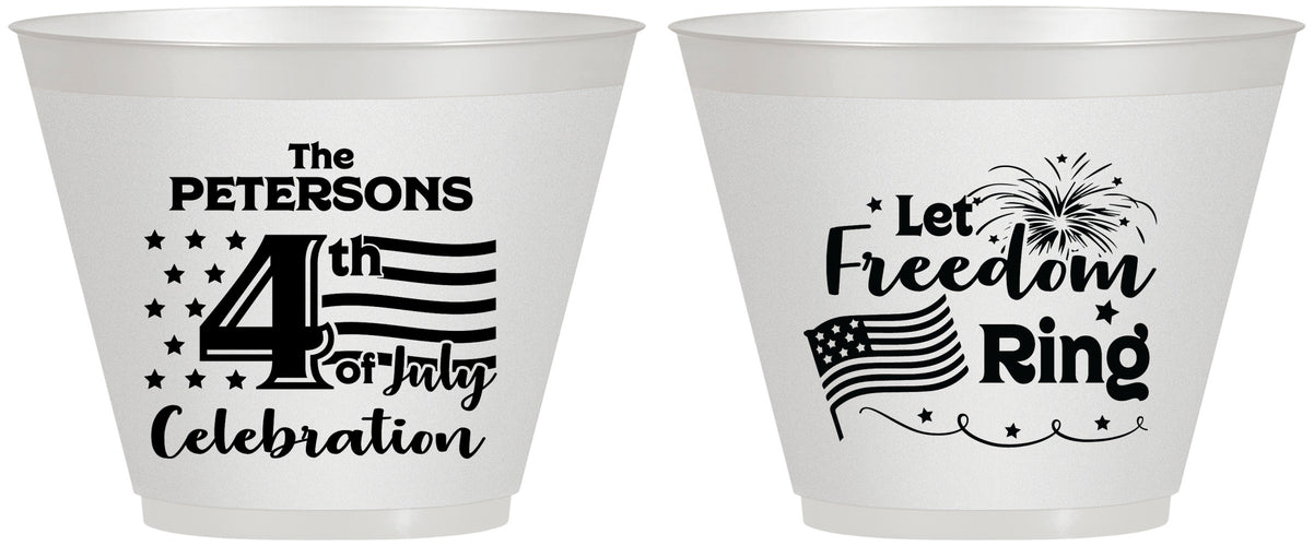 Custom 4th Of July 9 oz Wine Frosted Cups - Fireworks | 220048