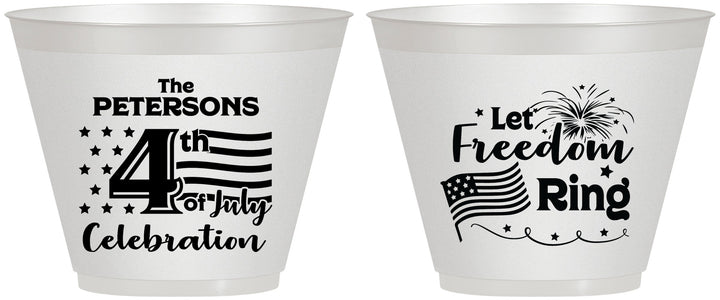 Custom 4th Of July 9 oz Wine Frosted Cups - Fireworks | 220048