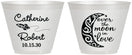 Custom Wedding 9 oz Wine Frosted Cups - Over The Moon In Love | 224