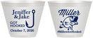 Custom Wedding 9 oz Wine Frosted Cups - Got Hook Fish | 230