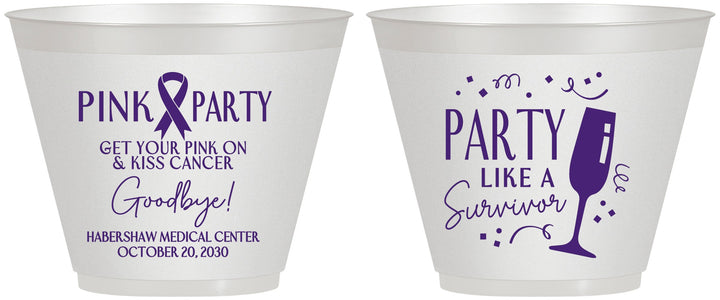 Custom Awareness 9 oz Wine Frosted Cups - Pink Party | 230000