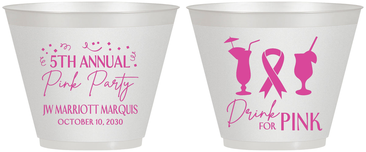 Custom Awareness 9 oz Wine Frosted Cups - Drink For Pink | 230001