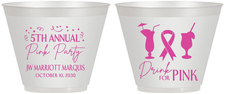 Custom Awareness 9 oz Wine Frosted Cups - Drink For Pink | 230001
