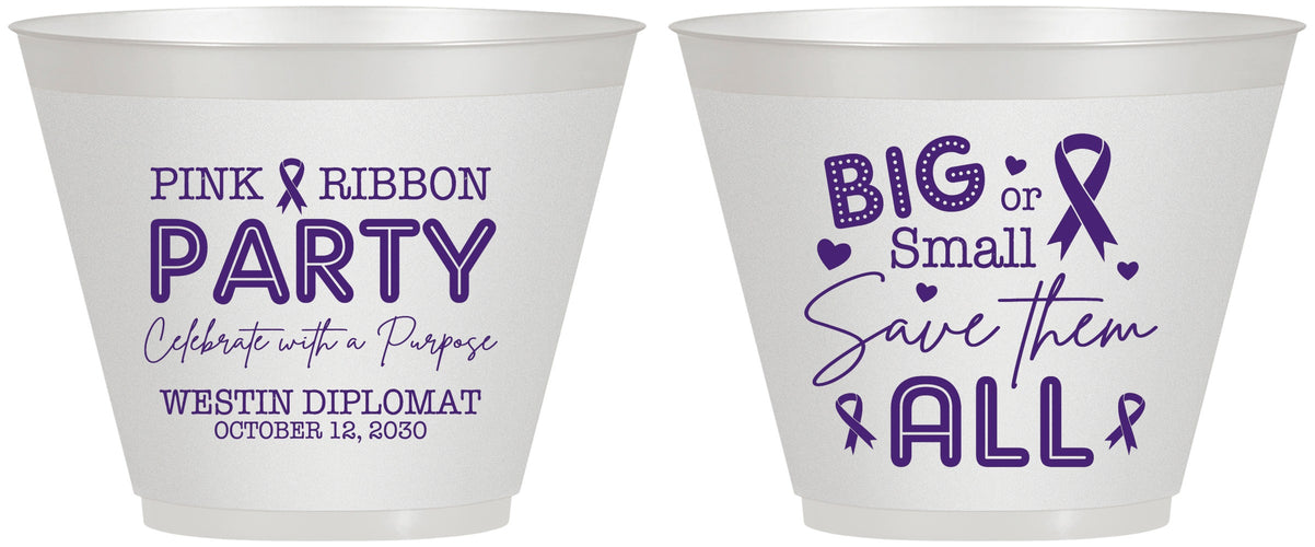 Custom Awareness 9 oz Wine Frosted Cups - Pink Ribbon | 230004