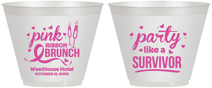 Custom Awareness 9 oz Wine Frosted Cups - Party Like A Survivor | 230005