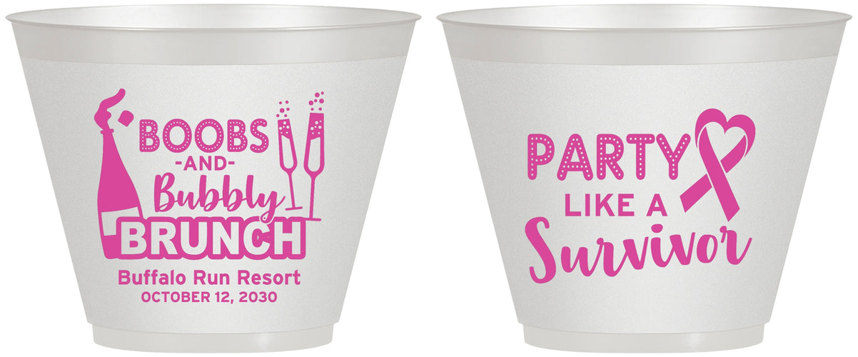 Custom Awareness 9 oz Wine Frosted Cups - Party Like A Survivor | 230006