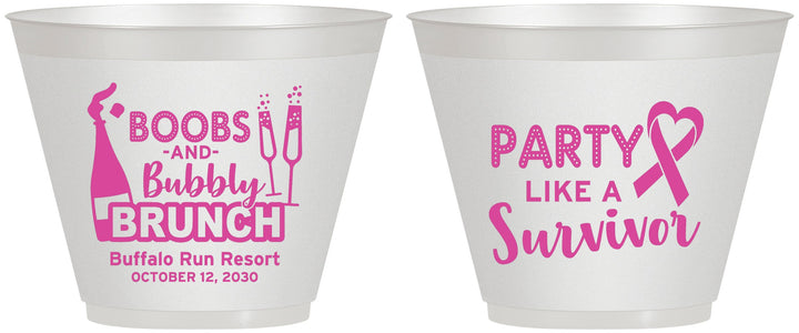 Custom Awareness 9 oz Wine Frosted Cups - Party Like A Survivor | 230006