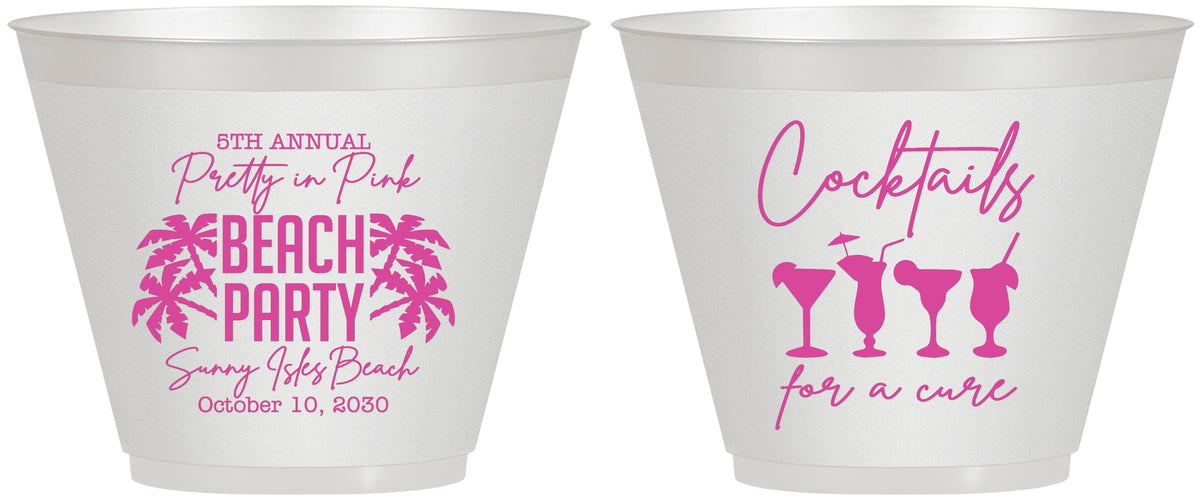 Custom Awareness 9 oz Wine Frosted Cups - Beach Party | 230007