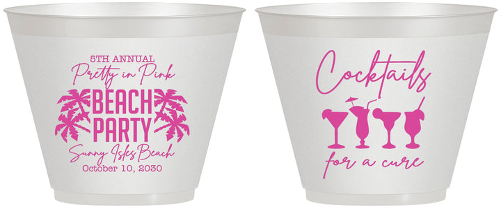 Custom Awareness 9 oz Wine Frosted Cups - Beach Party | 230007