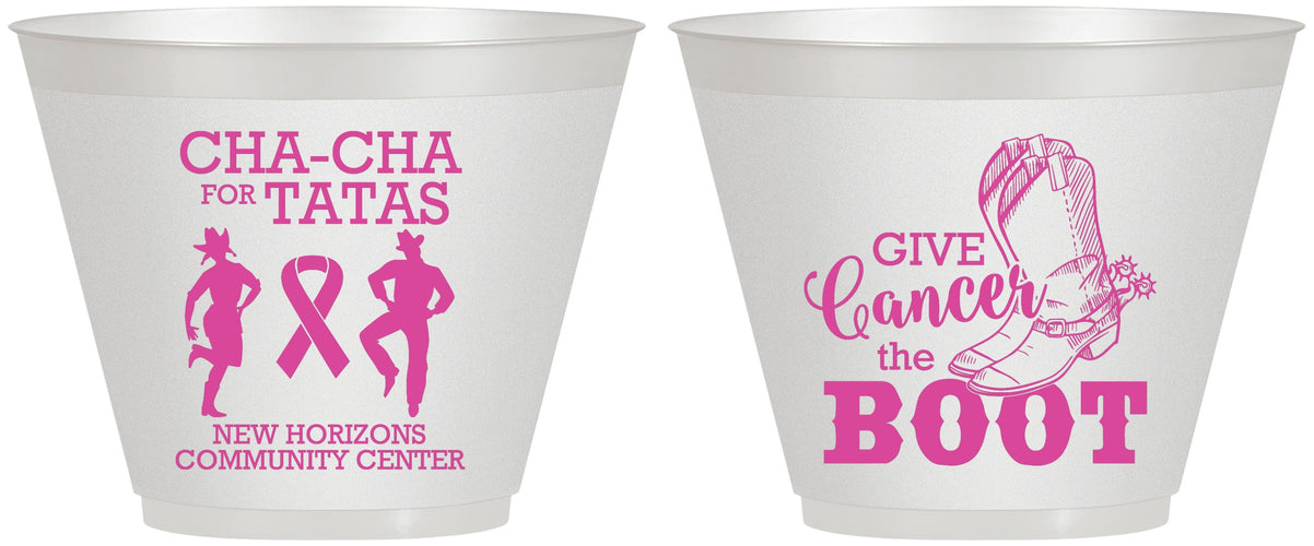 Custom Awareness 9 oz Wine Frosted Cups - Give Cancer A Boot | 230011
