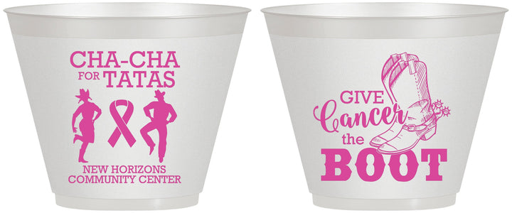 Custom Awareness 9 oz Wine Frosted Cups - Give Cancer A Boot | 230011