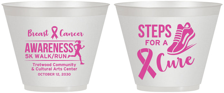Custom Awareness 9 oz Wine Frosted Cups - Steps For A Cure | 230014
