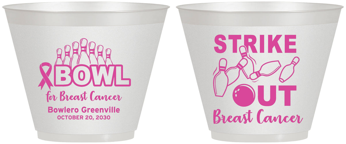 Custom Awareness 9 oz Wine Frosted Cups - Bowling Strike Out | 230015
