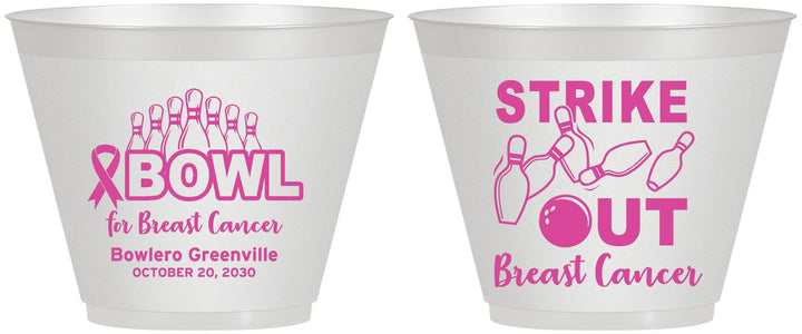 Custom Awareness 9 oz Wine Frosted Cups - Bowling Strike Out | 230015