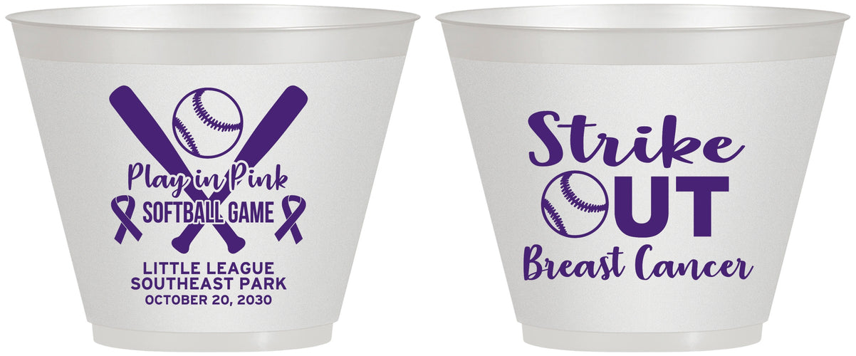 Custom Awareness 9 oz Wine Frosted Cups - Baseball Strick Out | 230016