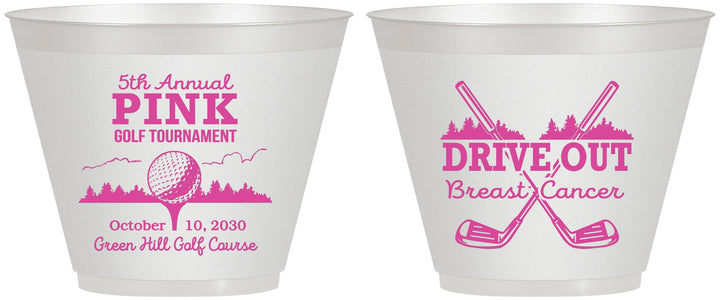 Custom Awareness 9 oz Wine Frosted Cups - Gold Drive Out | 230017