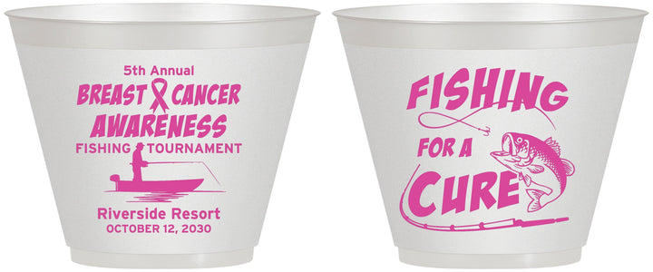Custom Awareness 9 oz Wine Frosted Cups - Fishing For A Cure | 230018