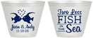 Custom Wedding 9 oz Wine Frosted Cups - Two Less Fish In The Sea | 231