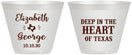 Custom Wedding 9 oz Wine Frosted Cups - Deep In The Heart Of Texas | 237