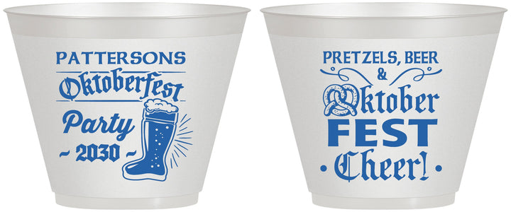 Custom Oktoberfest 9 oz Wine Frosted Cups - Pretzel | 240001