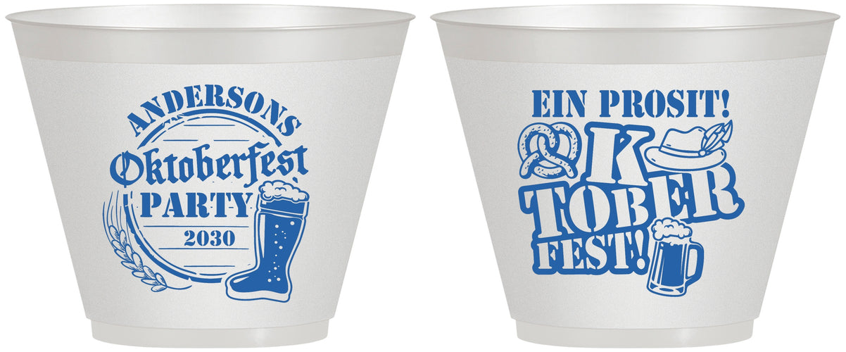 Custom Oktoberfest 9 oz Wine Frosted Cups - Ein Prosit | 240005