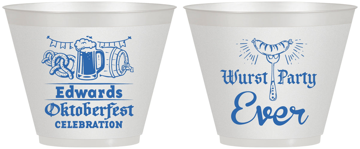 Custom Oktoberfest 9 oz Wine Frosted Cups - Wurst Party Ever | 240008
