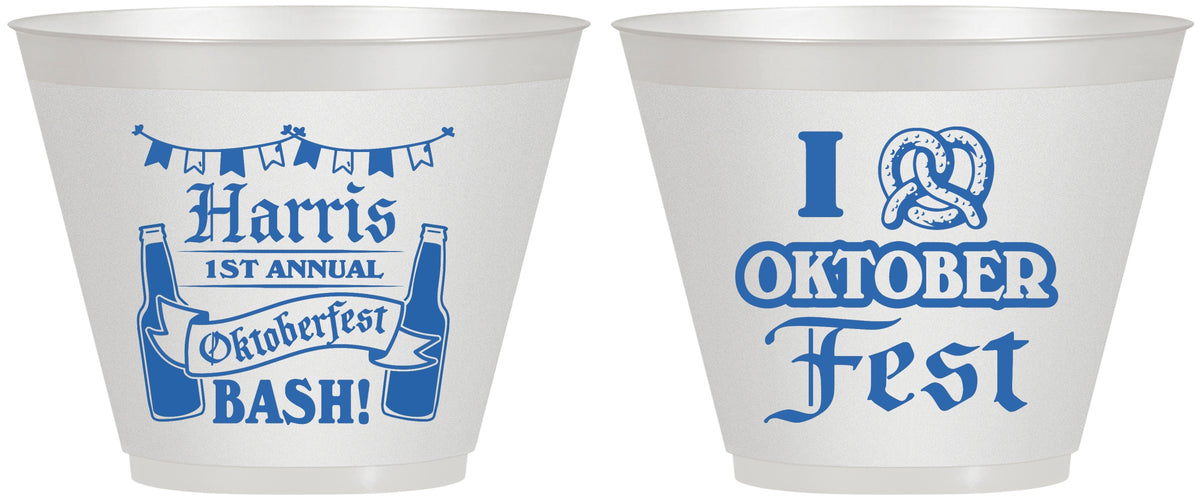 Custom Oktoberfest 9 oz Wine Frosted Cups - Pretzel | 240009