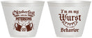 Custom Oktoberfest 9 oz Wine Frosted Cups - Wurst Behavior | 240010