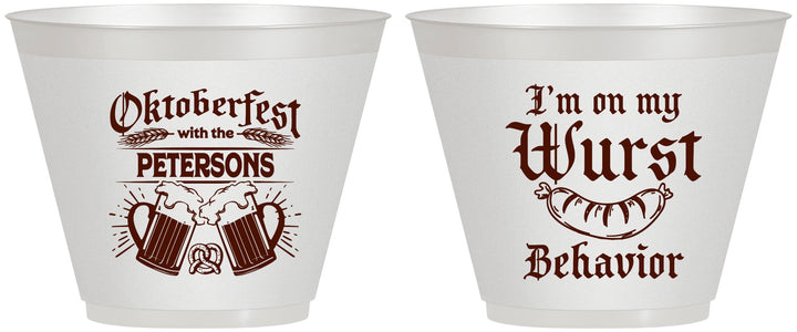 Custom Oktoberfest 9 oz Wine Frosted Cups - Wurst Behavior | 240010
