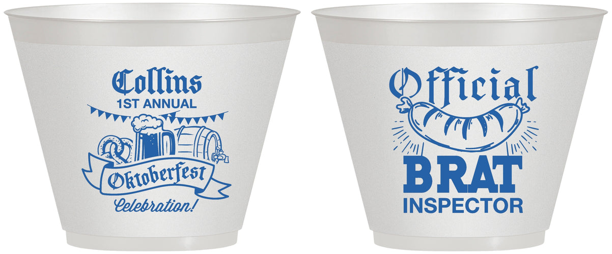 Custom Oktoberfest 9 oz Wine Frosted Cups - Brat Inspector | 240011