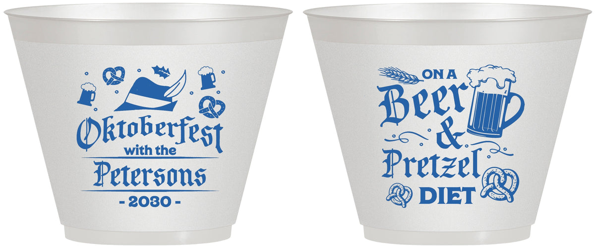 Custom Oktoberfest 9 oz Wine Frosted Cups - Pretzel | 240012