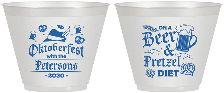 Custom Oktoberfest 9 oz Wine Frosted Cups - Pretzel | 240012