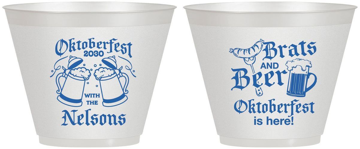 Custom Oktoberfest 9 oz Wine Frosted Cups - Brats Beer | 240013