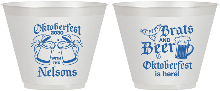 Custom Oktoberfest 9 oz Wine Frosted Cups - Brats Beer | 240013