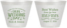 Custom Wedding 9 oz Wine Frosted Cups - Best Wishes Mr And Mrs | 242