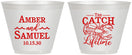 Custom Wedding 9 oz Wine Frosted Cups - Catch Of A Lifetime Lobster | 245