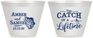 Custom Wedding 9 oz Wine Frosted Cups - Catch Of A Lifetime Fish | 246