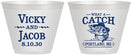 Custom Wedding 9 oz Wine Frosted Cups - What A Catch Fish | 247
