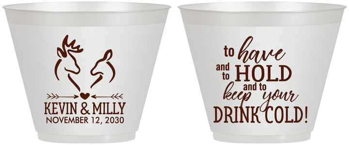 Custom Wedding 9 oz Wine Frosted Cups - To Have And To Hold | 250