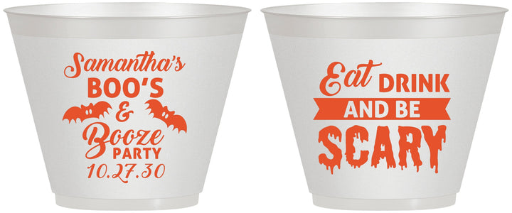 Custom Halloween 9 oz Wine Frosted Cups - Boo Booze Scary | 250000