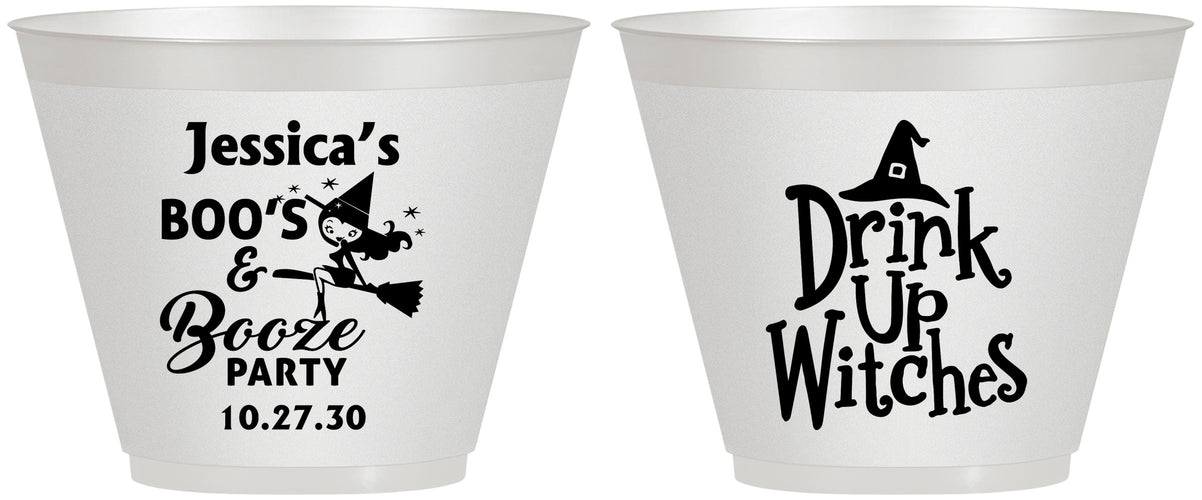 Custom Halloween 9 oz Wine Frosted Cups - Drink Up Witches | 250001